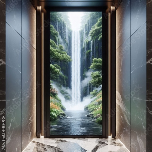 Digital Waterfall modern element of