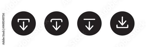 Download and upload icon. Files download and upload icons symbol in line and flat style on white background.Software download icon . Web icon set . Icons collection. Vector illustration eps 10.