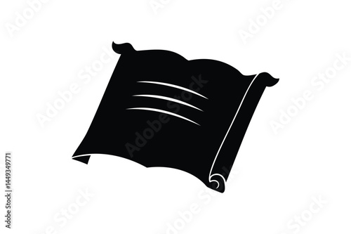 Old manuscript parchment paper silhouette vector on a white background