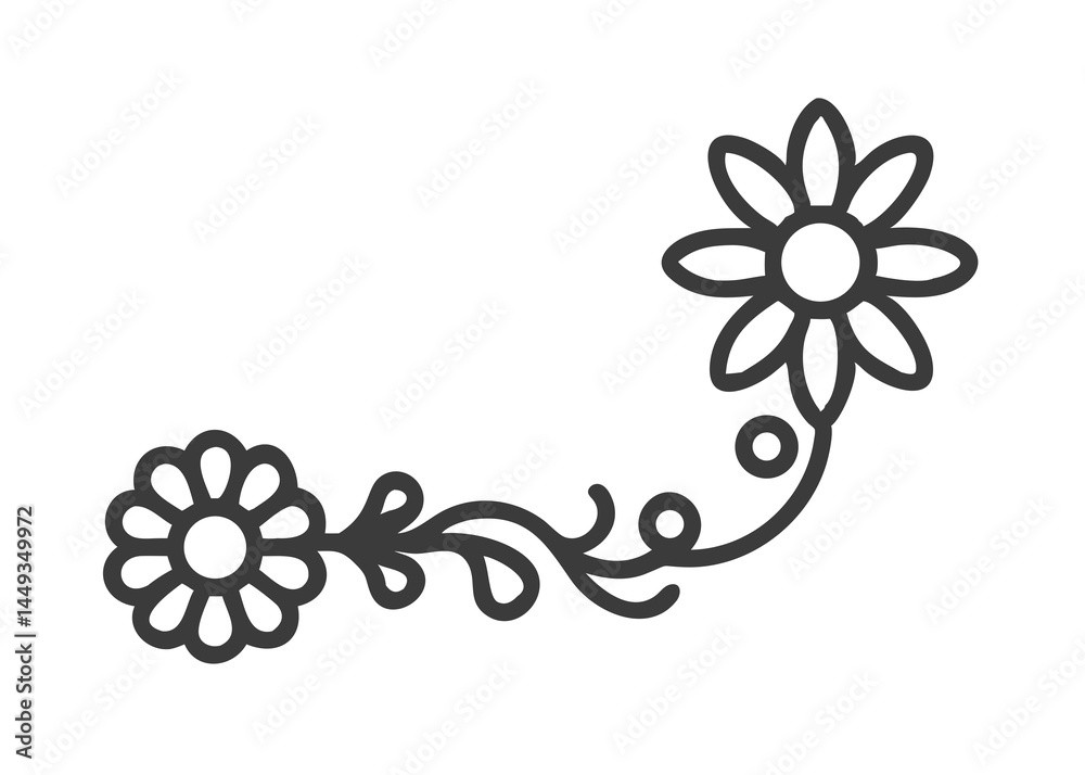 Sunflower Floral Border Vector in Line Drawing, Botanical Sunflower Frame, Minimalist Flower Outline, Cut Out Sunflower Floral Border Vector in Line Drawing, Botanical Sunflower Frame, Minimalist Flower Outline, Cut Out