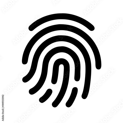 fingerprint identity uniqueness silhouette on transparent background for web and graphic design