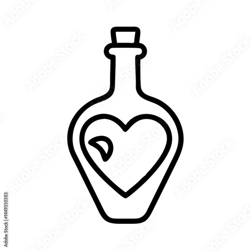 heart in a bottle on transparent background for web and graphic design