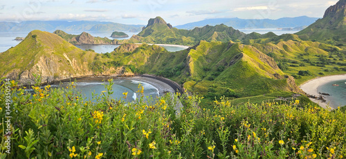 Landscape of the Padar viewpoint in Padar island in Kodomo national park, Indonesia
