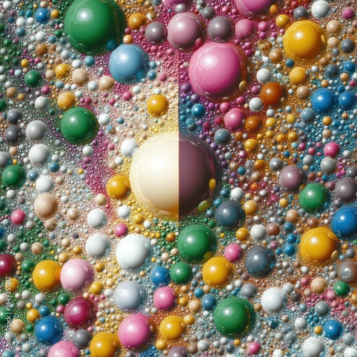 Colorful spheres abstract art, background texture, vibrant design, website banner photo