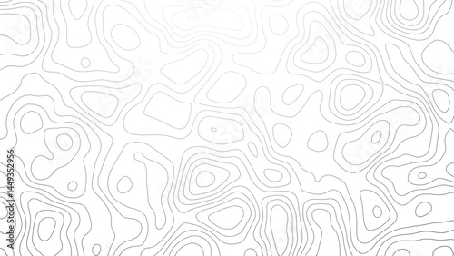 Abstract Topographic Map Grid with Contour Lines and Elevation – Digital Vector Landscape with Wavy Lines, Sea Navigation Chart, Mountain Terrain, and White Background – Geography Texture for Mapping,