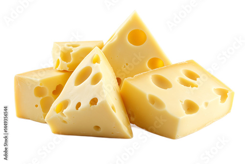 Wallpaper Mural Delicious Swiss Cheese Cubes Isolated on White Background Perfect for Recipes and Food Blogs Torontodigital.ca