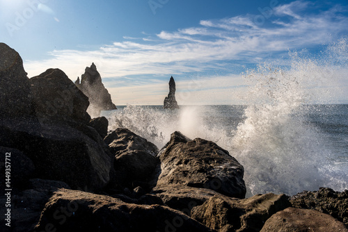 Reynisdrangar on Reynisfjara Beach in Iceland