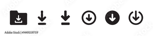 download folder icon, file document import icon sign with arrow down.Downloading file icon set on black and white design. vector illustration eps 10.