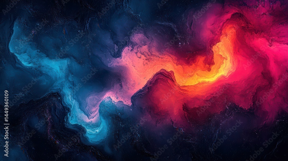 Fototapeta premium Abstract swirling colors blend in a dynamic display
