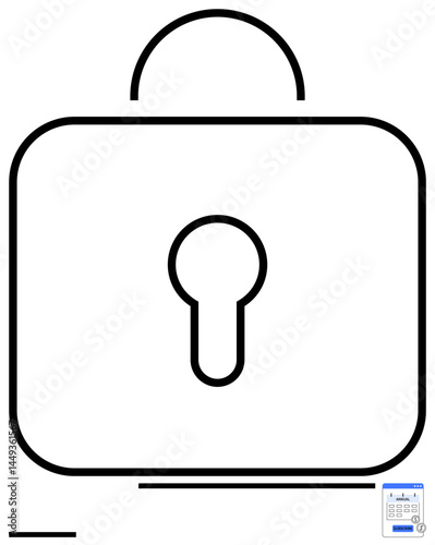 Outline of a padlock with keyhole, symbolizing security, protection, and access control. Ideal for cybersecurity, privacy, encryption, authentication, password management personal safety simple