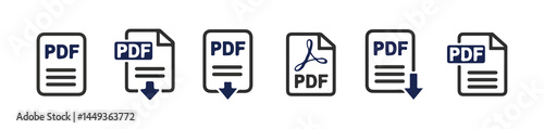 Pdf file download icon. PDF file download symbols. Format for texts, images, vector images, videos, interactive forms. vector illustration eps 10.