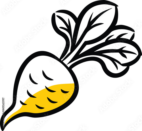 Beet Greens Vegetable Vector Illustration on White Background

