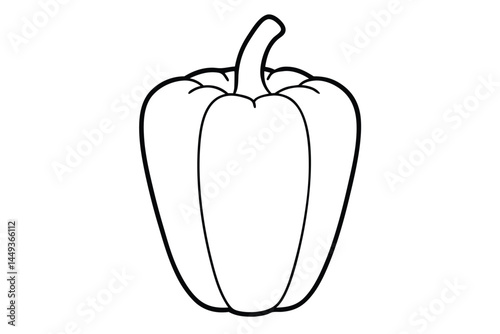 Bell Pepper Vegetable Vector Illustration on White Background

