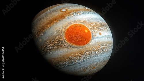 Obraz na płótnie Detailed view of a swirling gas giant planet. w salonie