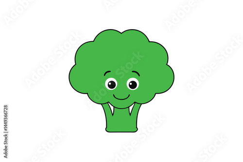 Broccoli Vegetable Vector Illustration on White Background

