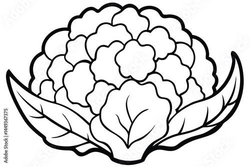 Cauliflower Vegetable Vector Illustration on White Background

