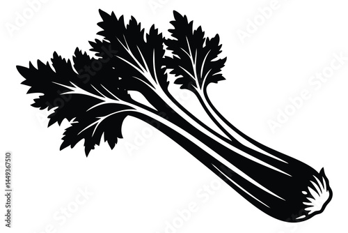 Celery Vegetable Vector Illustration on White Background


