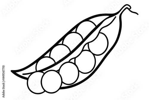 Chickpeas Green Vegetable Vector Illustration on White Background
