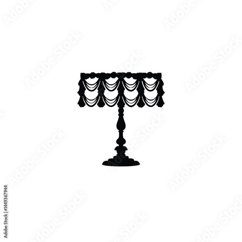A fabric strip for table decoration silhouette on white background