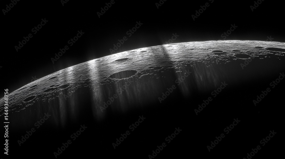 Close-up view of a celestial body's surface textures.