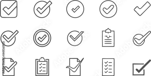 check mark related editable stroke outline icons s.eps