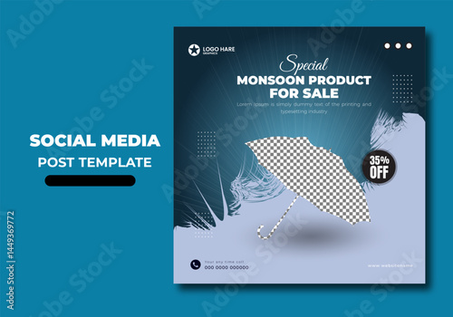 Special monsoon product for sale social media post design template