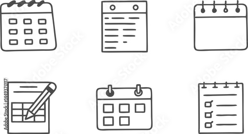 calendar  agenda  plan editable stroke outline ico.eps
