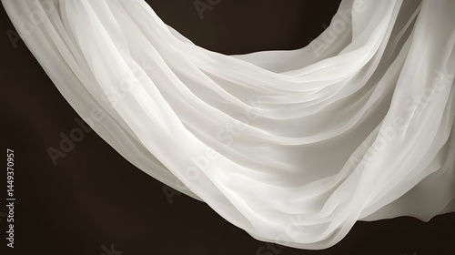Elegant Draped White Sheer Fabric Background