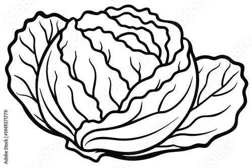 Napa Cabbage Vegetable Vector Illustration Isolated on White Background