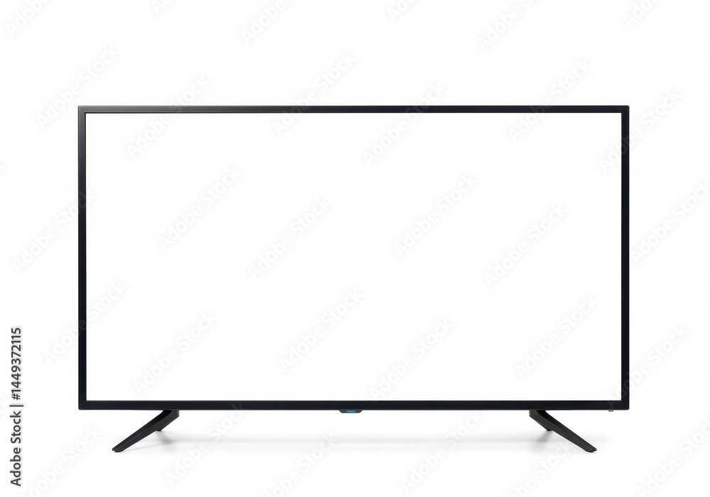 Modern Flat Screen Television Mockup Isolated White Background TV HD LED Home Media Video Frame Modern Flat Screen Television Mockup Isolated White Background TV HD LED Home Media Video Frame