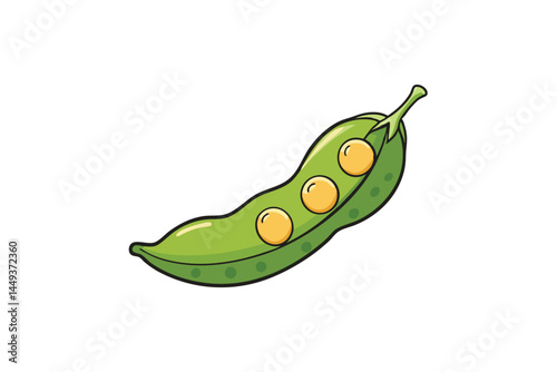 Pigeon Peas Vegetable Vector Illustration Isolated on White Background