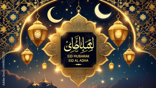 Obraz na płótnie golden eid ul mubarak ai genrative w salonie