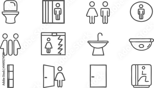 toilet  food court  elevator  exit door and public.eps