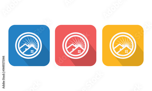 Home and Property Logo Variants – Flat Real Estate Symbols