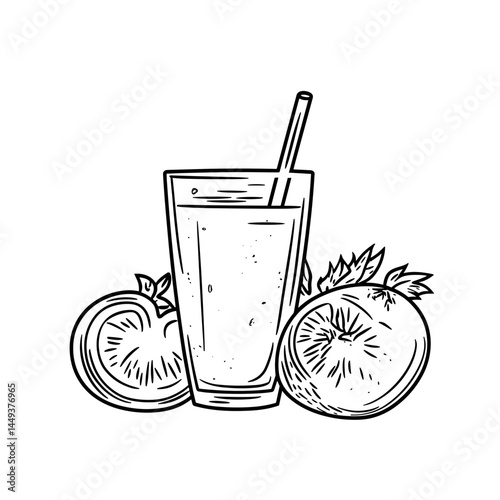 Fresh Gazpacho Drink with Tomatoes and Strawberries  