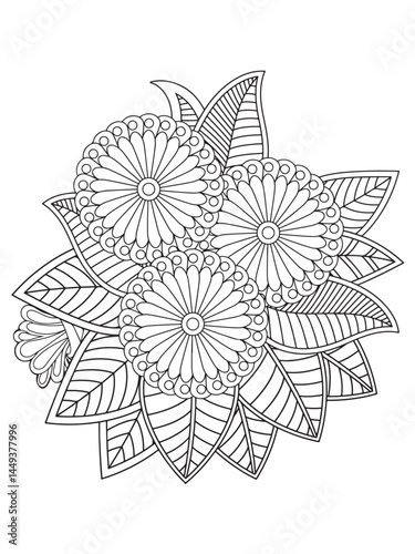 Flower coloring pages for adults