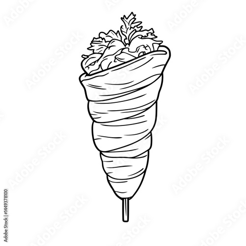Kebab illustration in minimalist style on a white background  