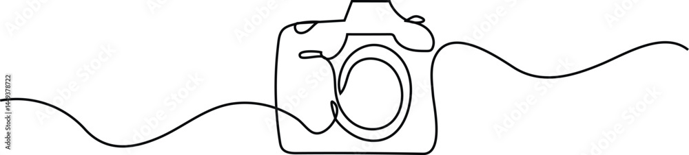 Camera single line drawing. One line vector ,logo icon, Vector art illustration Camera single line drawing. One line vector ,logo icon, Vector art illustration