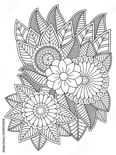 Flower coloring pages for adults