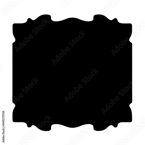Black decorative frame with irregular edges for photographs or text inserts