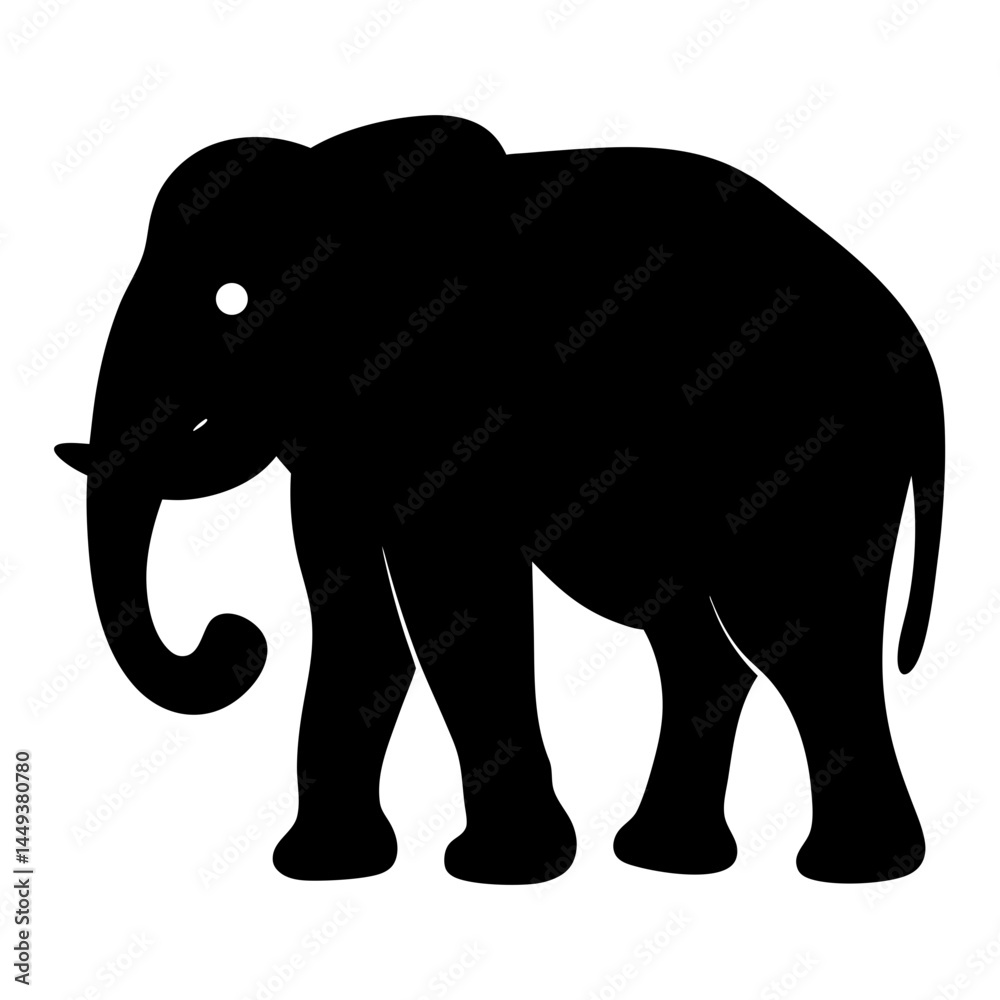 Fototapeta premium Silhouette of a stately elephant, a symbol of strength and wisdom in wildlife