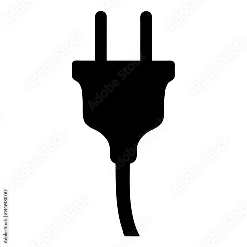 Silhouette of a two pronged European electric plug used for power