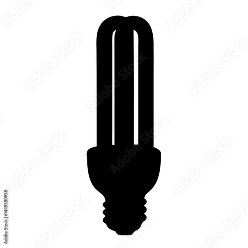 Energy efficient compact fluorescent light bulb silhouette for sustainable lighting design