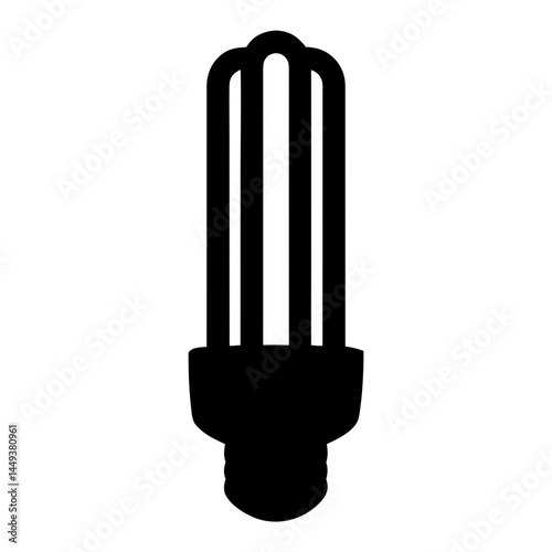 Minimalist Silhouette of a Compact Fluorescent Light Bulb for Energy Efficiency
