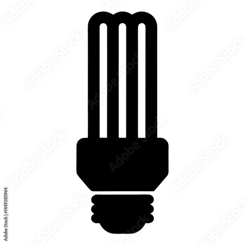 Silhouette of compact fluorescent lamp CFL bulb energy efficient lighting