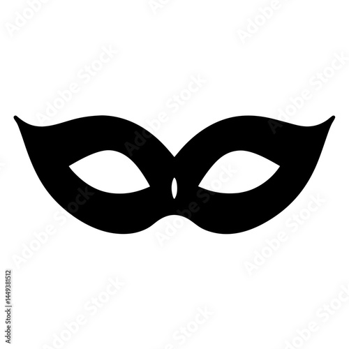 Elegant black masquerade mask isolated on white for mysterious carnival