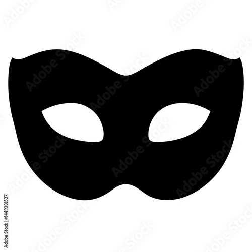 Elegant black masquerade mask isolated on white for mysterious carnival