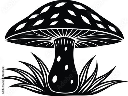 Enchanted Forest Vibes Mushroom Silhouettes at Dusk
