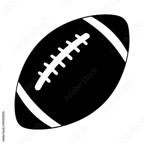 Black and white silhouette of an American football ready for the game