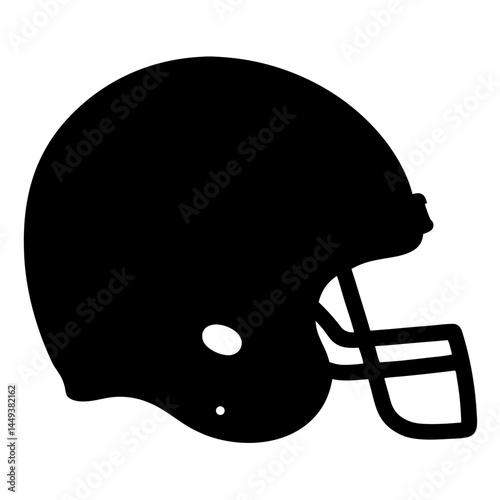 Silhouette of an American football helmet used for sports protection